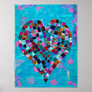 Mosaic Heart Collage Poster