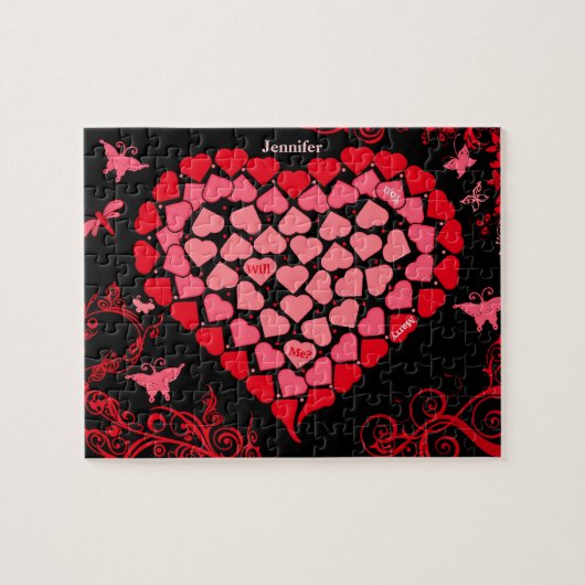 Mosaic Heart Marriage Voorstel Puzzle Legpuzzel (Horizontaal)