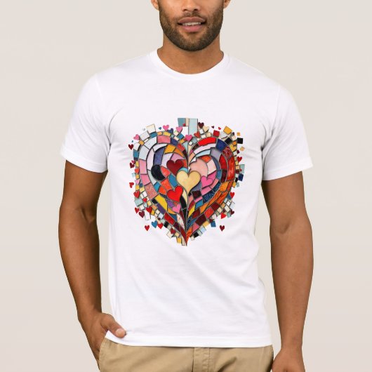 Mosaic Heart of Love T-shirt (Voorkant)