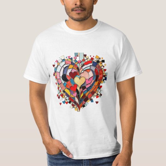 Mosaic Heart of Love T-shirt (Voorkant)