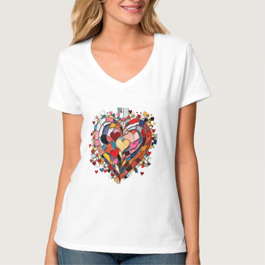 Mosaic Heart of Love T-shirt (Voorkant)