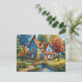Mosaic House by the Stream Postcard Briefkaart (Staand voorkant)