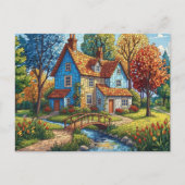Mosaic House by the Stream Postcard Briefkaart (Voorkant)