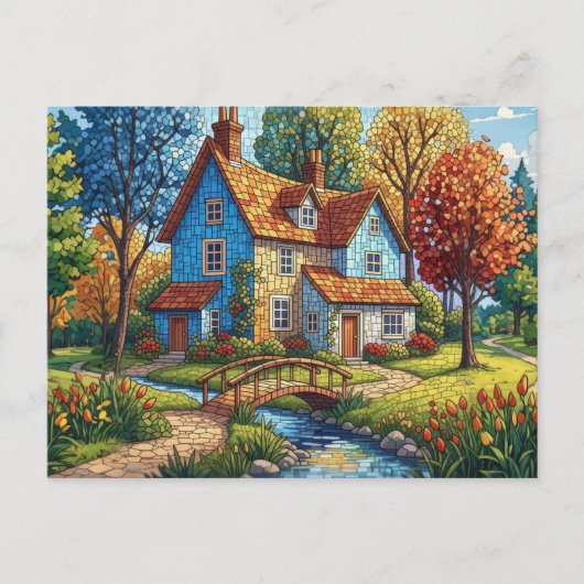 Mosaic House by the Stream Postcard Briefkaart (Voorkant)