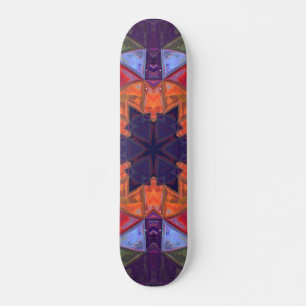 Mosaic Kaleidoscoop Bloem Oranje Rood en Paars Persoonlijk Skateboard