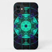 Mosaic Kaleidoscope - Blauwgroen zwart-wit en blau Case-Mate iPhone Case (Achterkant)
