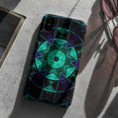 Mosaic Kaleidoscope - Blauwgroen zwart-wit en blau Case-Mate iPhone Case