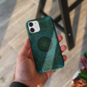 Mosaic Kaleidoscope Flower Blauwgroen Case-Mate iPhone Case