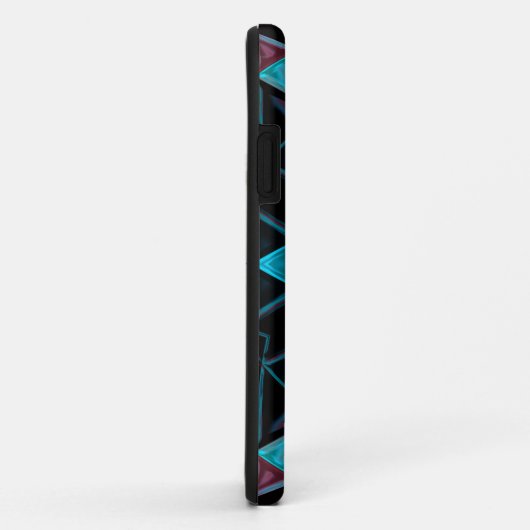 Mosaic Kaleidoscope Flower Blue and Black Case-Mate iPhone Case (Achterkant/rechts)