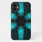 Mosaic Kaleidoscope Flower Blue and Red Case-Mate iPhone Case (Achterkant)