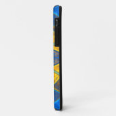 Mosaic Kaleidoscope Flower Blue and Yellow Case-Mate iPhone Case (Achterkant/links)