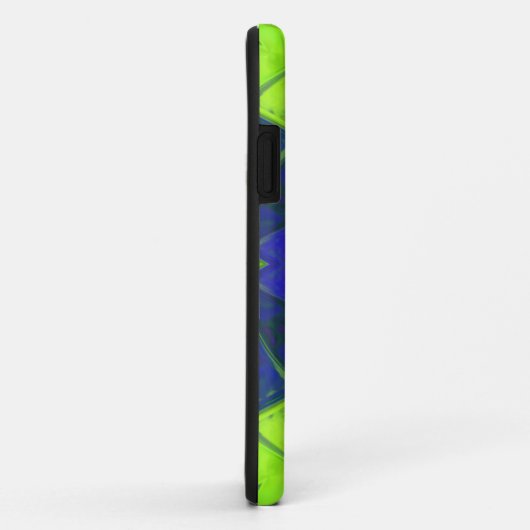 Mosaic Kaleidoscope Flower Blue en Green Case-Mate iPhone Case (Achterkant/rechts)