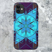 Mosaic Kaleidoscope Flower Blue en Paars Case-Mate iPhone Case