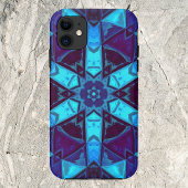 Mosaic Kaleidoscope Flower Blue en Paars Case-Mate iPhone Case