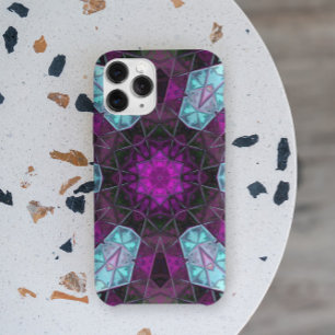 Mosaic Kaleidoscope Flower Blue en Paars Case-Mate iPhone Case