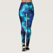 Mosaic Kaleidoscope Flower Blue en Paars Leggings (Achterkant)