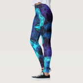 Mosaic Kaleidoscope Flower Blue en Paars Leggings (Links)