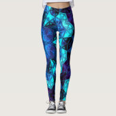 Mosaic Kaleidoscope Flower Blue en Paars Leggings (Voorkant)