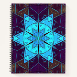 Mosaic Kaleidoscope Flower Blue en Paars Notitieboek