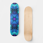 Mosaic Kaleidoscope Flower Blue en Paars Persoonlijk Skateboard (Voorkant)