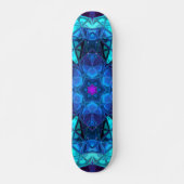 Mosaic Kaleidoscope Flower Blue en Paars Persoonlijk Skateboard (Voorkant)