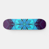 Mosaic Kaleidoscope Flower Blue en Paars Persoonlijk Skateboard (Horizontaal)