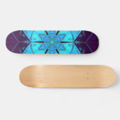 Mosaic Kaleidoscope Flower Blue en Paars Persoonlijk Skateboard (Horizontaal)