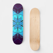 Mosaic Kaleidoscope Flower Blue en Paars Persoonlijk Skateboard (Voorkant)