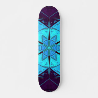Mosaic Kaleidoscope Flower Blue en Paars Persoonlijk Skateboard