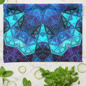 Mosaic Kaleidoscope Flower Blue en Paars Theedoek (Gevouwen)