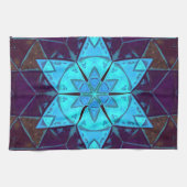 Mosaic Kaleidoscope Flower Blue en Paars Theedoek (Horizontaal)