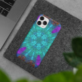 Mosaic Kaleidoscope Flower Blue Paars and Red Case-Mate iPhone Case