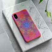 Mosaic Kaleidoscope Flower Blue Pink and Yellow Case-Mate iPhone Case