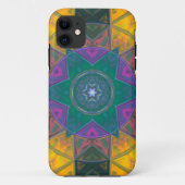Mosaic Kaleidoscope Flower Blue Yellow and Pink Case-Mate iPhone Case (Achterkant)