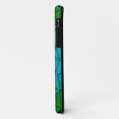 Mosaic Kaleidoscope Flower Green and Blue Case-Mate iPhone Case (Achterkant/links)