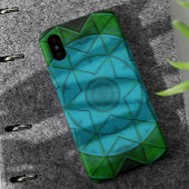 Mosaic Kaleidoscope Flower Green and Blue Case-Mate iPhone Case