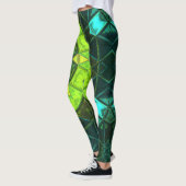 Mosaic Kaleidoscope Flower Green and Blue Leggings (Links)