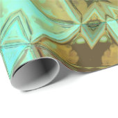 Mosaic Kaleidoscope Flower Green and Brown Cadeaupapier (Rol Hoek)