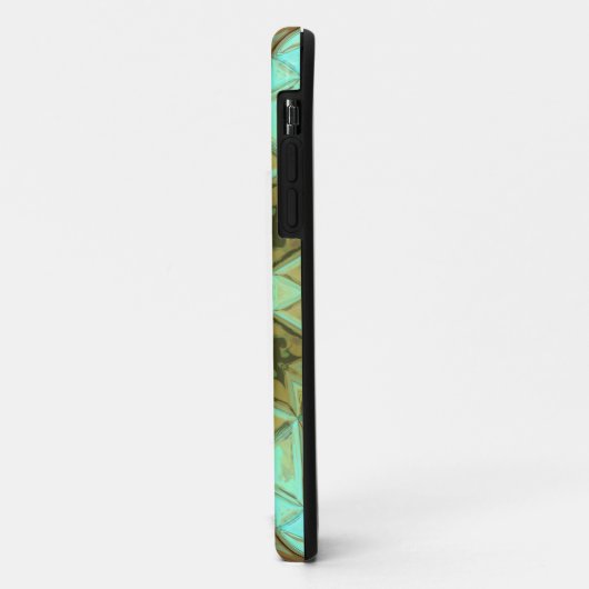 Mosaic Kaleidoscope Flower Green and Brown Case-Mate iPhone Case (Achterkant/links)