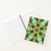 Mosaic Kaleidoscope Flower Green and Brown Notitieboek (Binnen)