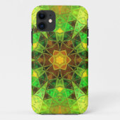 Mosaic Kaleidoscope Flower Green and Oranje Case-Mate iPhone Case (Achterkant)