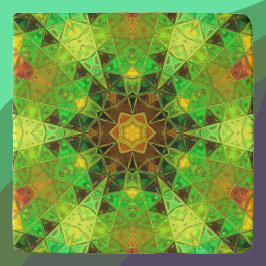 Mosaic Kaleidoscope Flower Green and Oranje Trivet