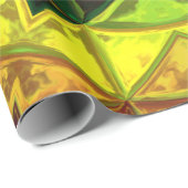 Mosaic Kaleidoscope Flower Green and Yellow Cadeaupapier (Rol Hoek)