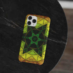 Mosaic Kaleidoscope Flower Green and Yellow Case-Mate iPhone Case