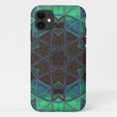 Mosaic Kaleidoscope Flower Green Blue and Pink Case-Mate iPhone Case (Achterkant)