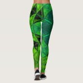 Mosaic Kaleidoscope Flower Green Leggings (Achterkant)