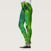 Mosaic Kaleidoscope Flower Green Leggings (Links)
