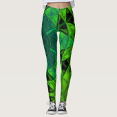Mosaic Kaleidoscope Flower Green Leggings (Voorkant)