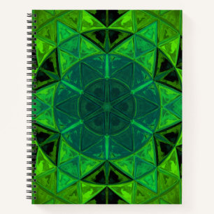Mosaic Kaleidoscope Flower Green Notitieboek