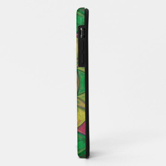 Mosaic Kaleidoscope Flower Green Yellow and Red Case-Mate iPhone Case (Achterkant/links)